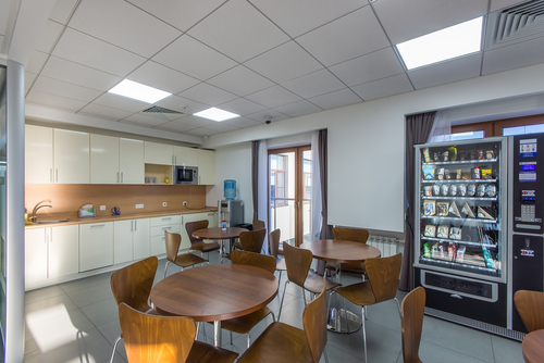 Vending,machine,in,the,dining,room,of,the,office,center